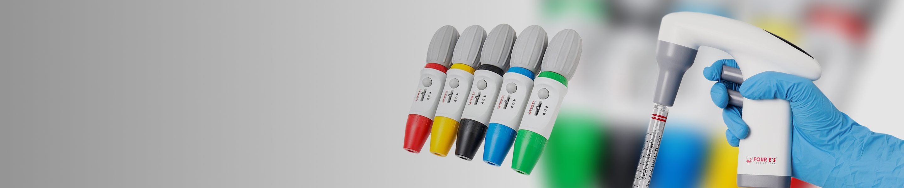 Four E's USA Electronic Pipette Fillers and the Pipette Controller