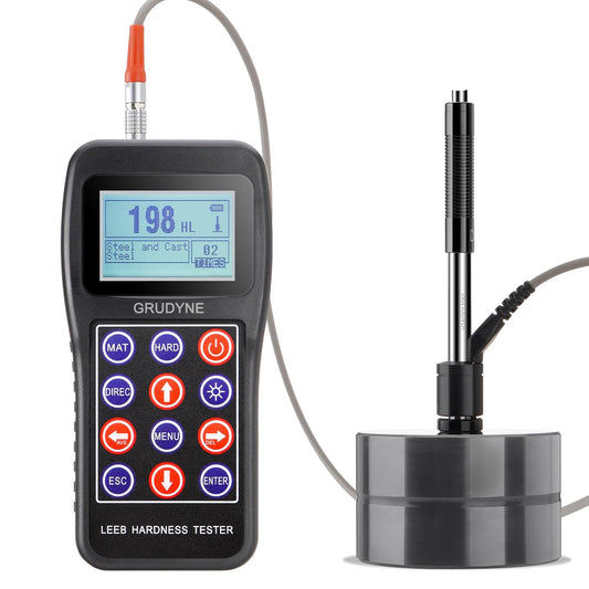 GRUDYNE Digital Leeb Hardness Tester Kit with Test Block – 7 Scales