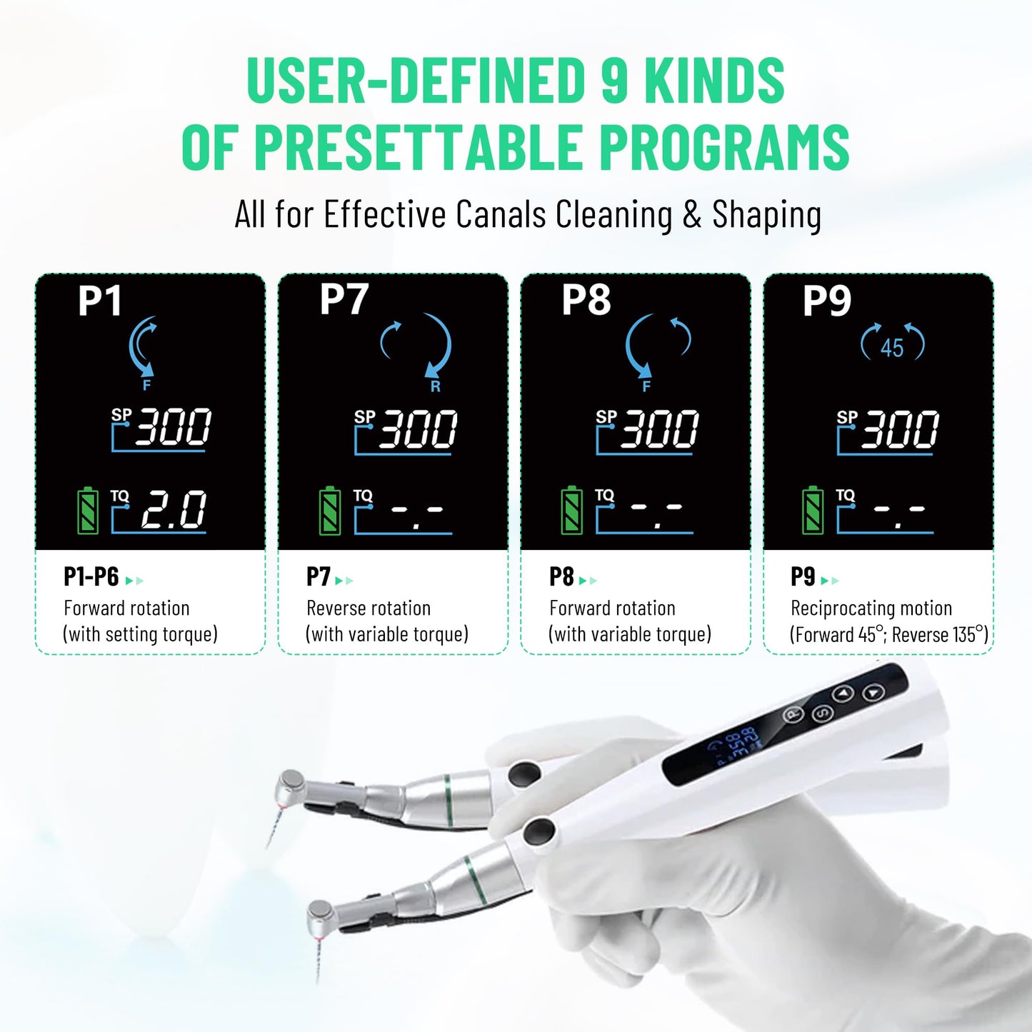 Cordless Endodontic Handpiece with LED Display, Ideal for Root Canal Treatment