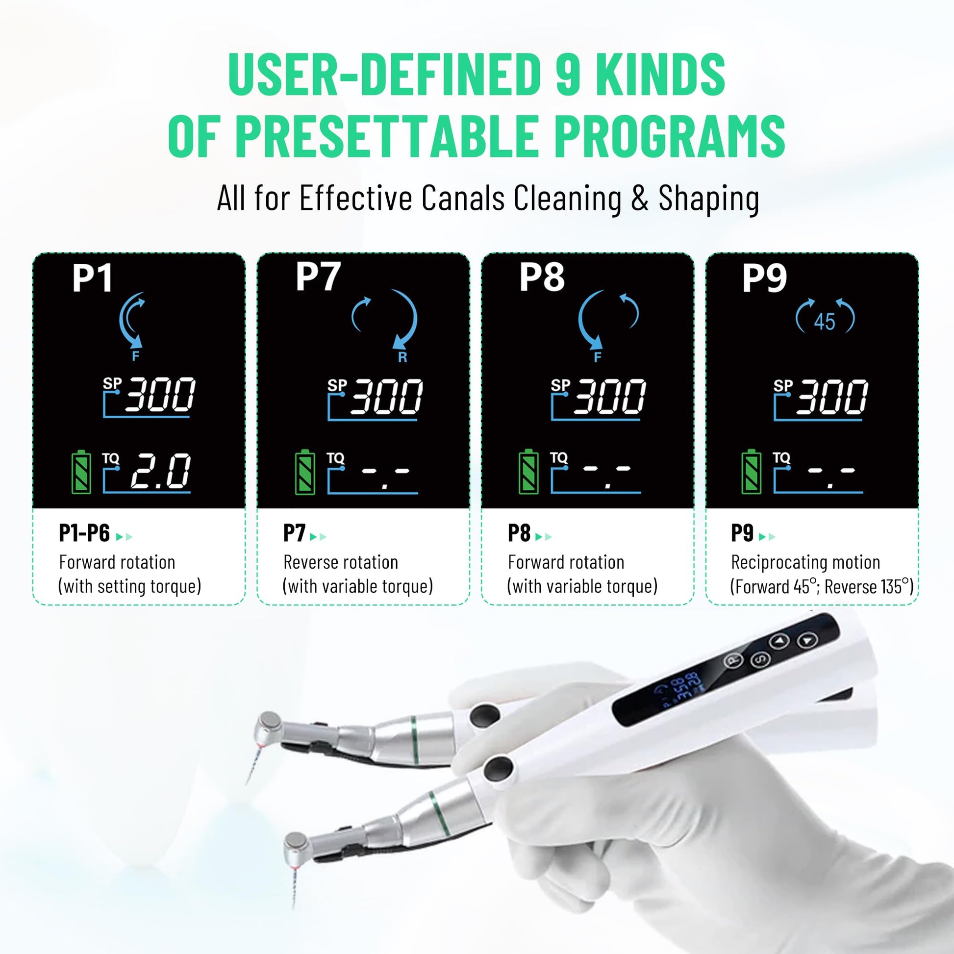 Cordless Endodontic Handpiece with LED Display, Ideal for Root Canal Treatment