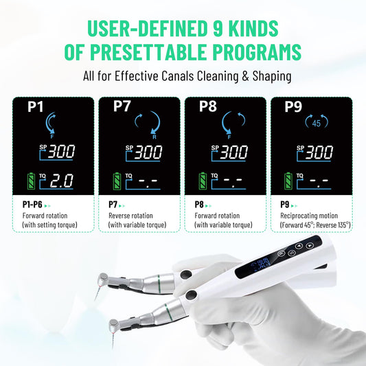 Cordless Endodontic Handpiece with LED Display, Ideal for Root Canal Treatment