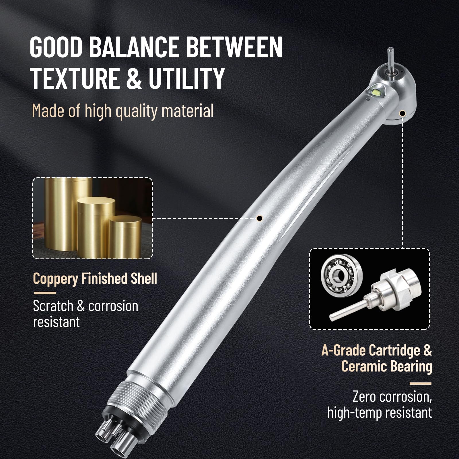 High Speed Handpiece 510(K) Approved, Perfect for Drilling, Grinding & Repairing.