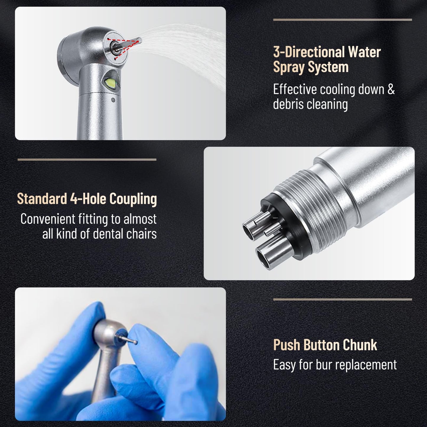 High Speed Handpiece 510(K) Approved, Perfect for Drilling, Grinding & Repairing.