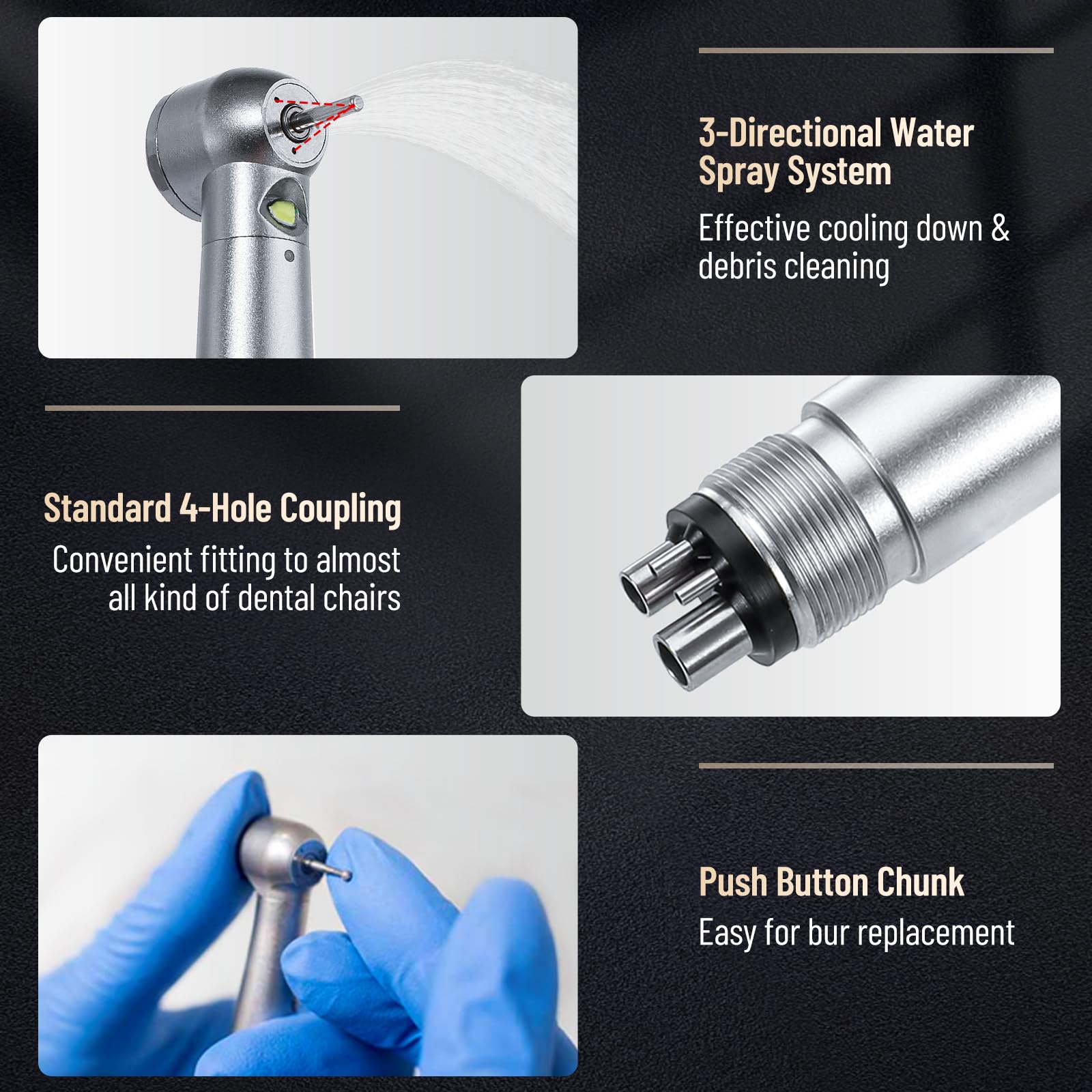 High Speed Handpiece 510(K) Approved, Perfect for Drilling, Grinding & Repairing.