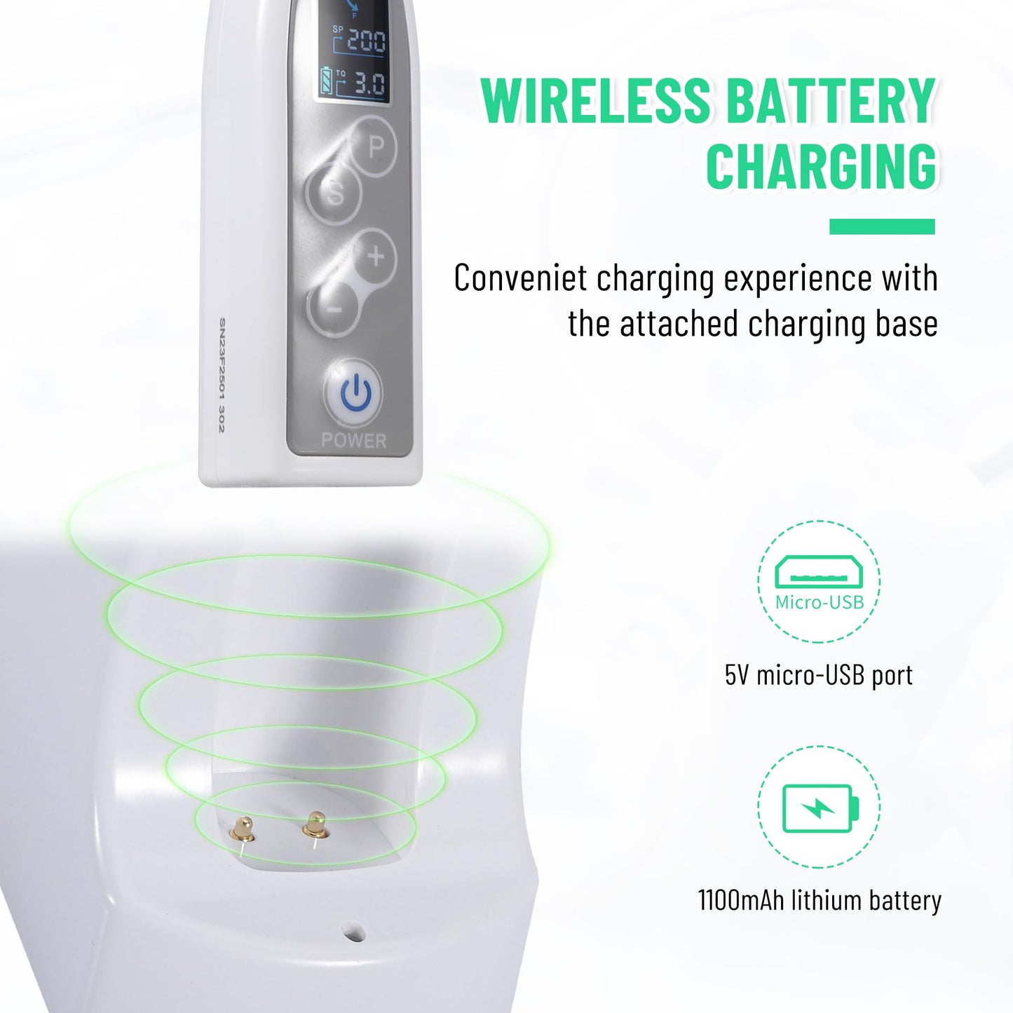 Cordless Endodontic Handpiece with LED Display, Ideal for Root Canal Treatment