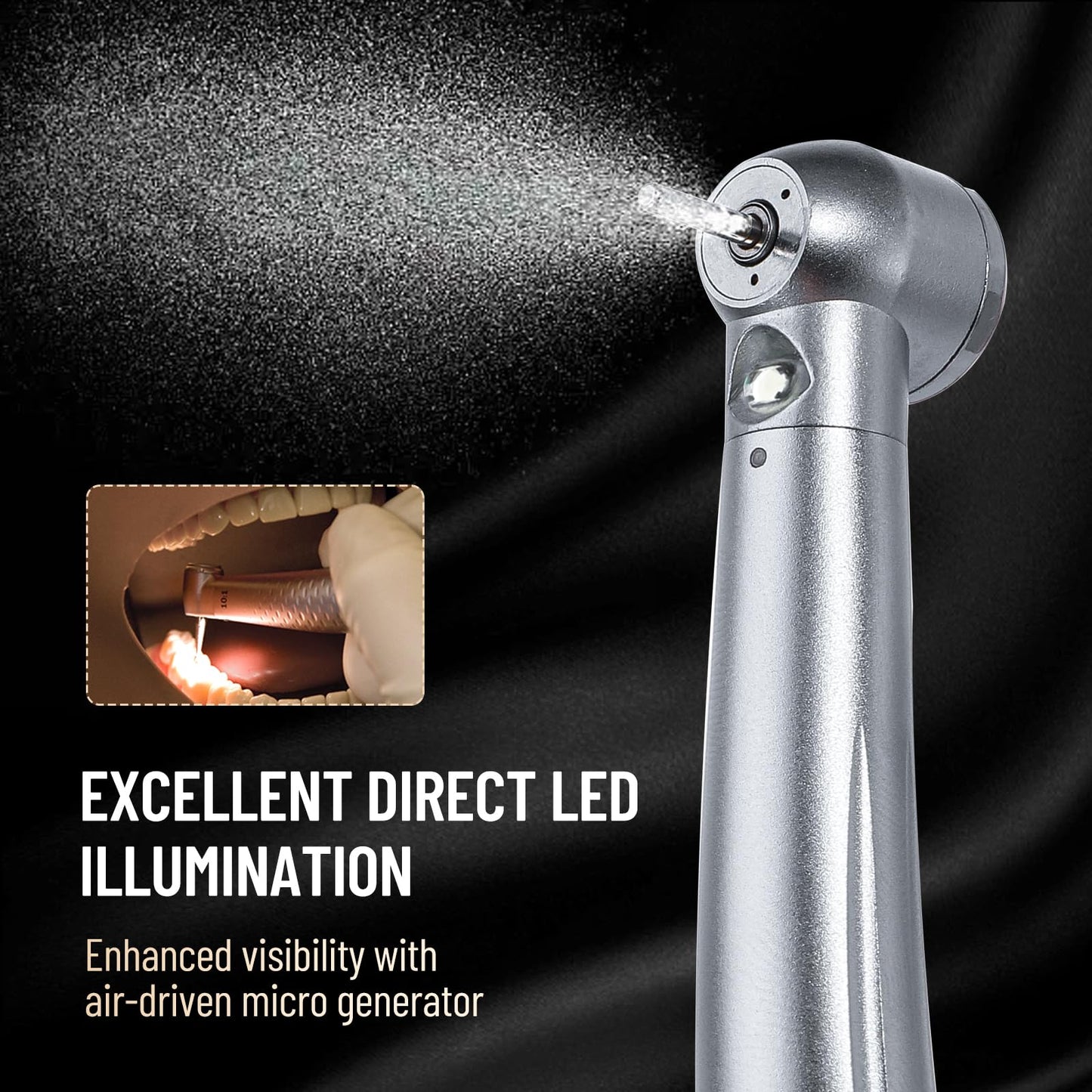 High Speed Handpiece 510(K) Approved, Perfect for Drilling, Grinding & Repairing.