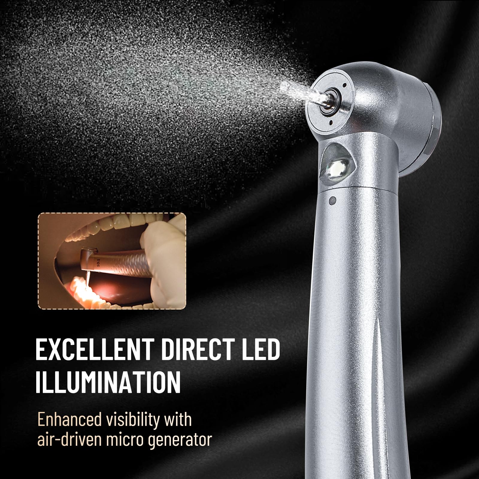 High Speed Handpiece 510(K) Approved, Perfect for Drilling, Grinding & Repairing.