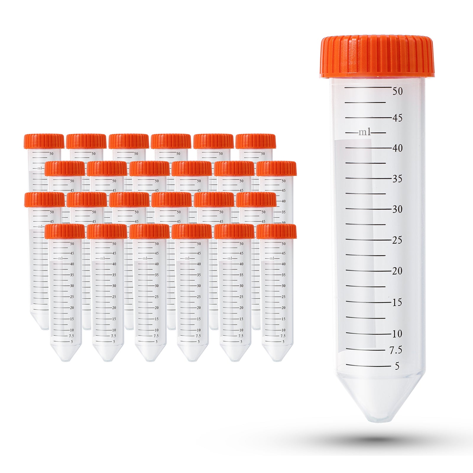 Centrifuge Tubes in Styrofoam Plates, Conical Bottom, Available in 15 ml  and 50 ml